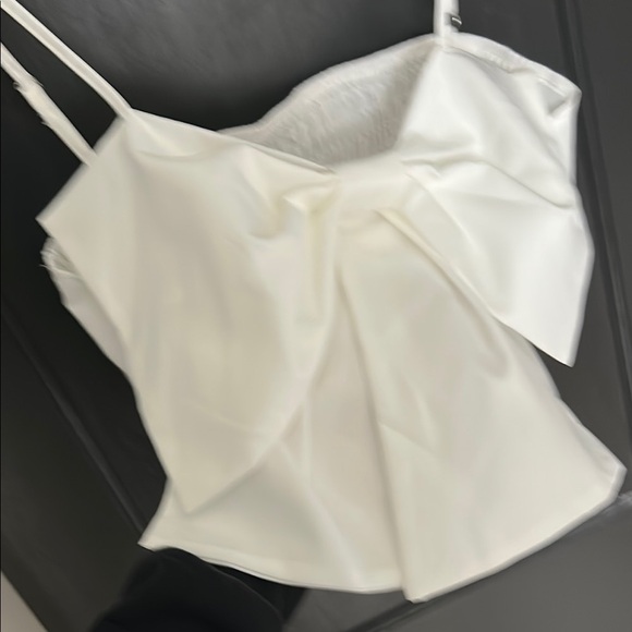 SHEIN White Bow Front Crop Spaghetti Strap - Picture 3 of 4